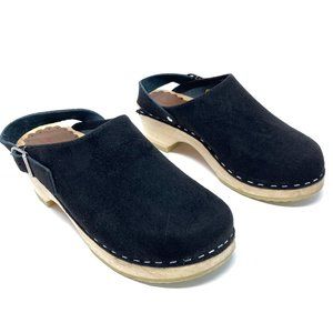 Hanna Andersson Black Suede Clog Shoes